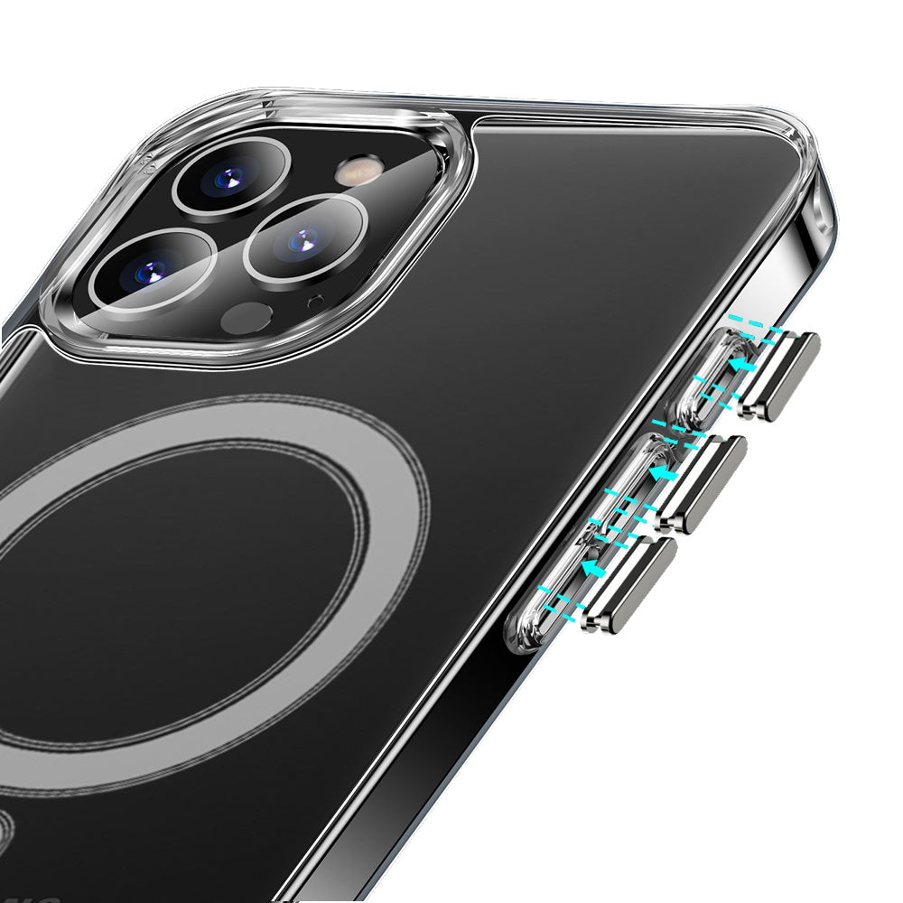 For Apple iPhone 16 Pro Max (6.9") Clear Magnetic Case with Built-in Magnets Compatible with MagSafe Slim Soft TPU Bumper Case Cover Transparent