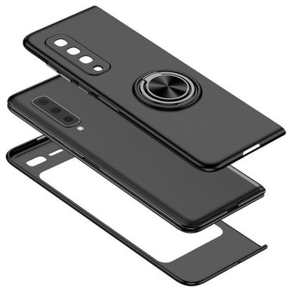 For Samsung Galaxy Z Fold 7 Matte Silicone TPU Rubber Magnetic with 360° Ring Stand Grip Shockproof Slim Hybrid Case Cover