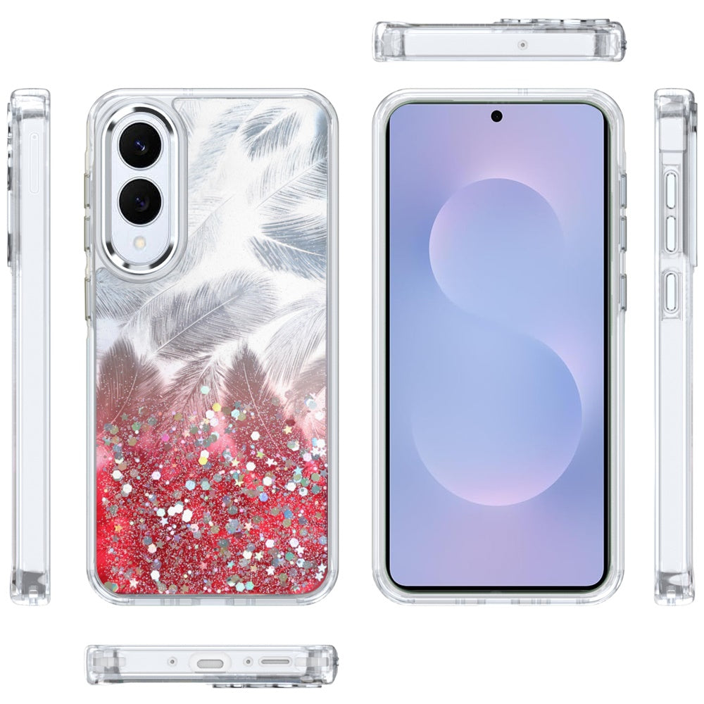 For Samsung Galaxy S25 EDGE Fashion Epoxy Glitter Shimmer Design, Hybrid Shockproof TPU, Stylish Sparkle Slim TPU Protective Case Cover