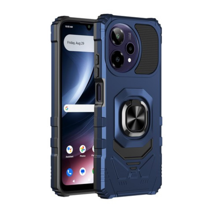 For AT&T Verge 2 Hybrid Magnetic Car Mount Ring Kickstand Stand Holder Full-Body Armor Protective [Military Grade] Case Cover