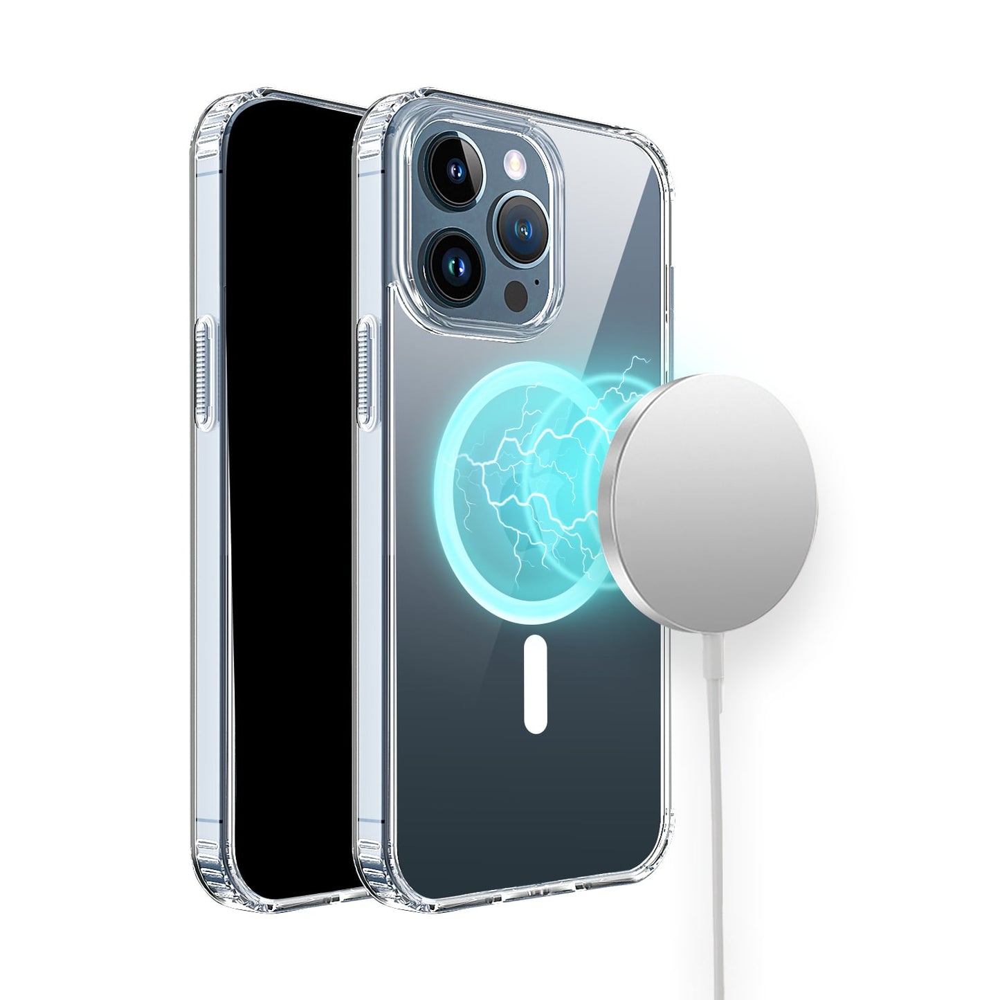 For Apple iPhone 11 Pro Max Classic Hybrid True Transparent Shockproof Back Magnetic Case Compatible with MagSafe Case Cover Clear