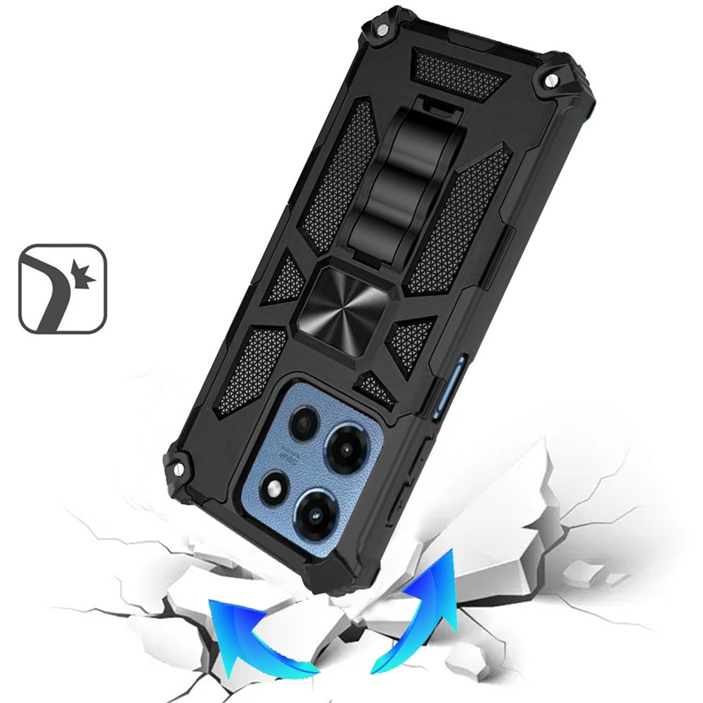 For Motorola Moto G Stylus 5G 2025 Hybrid Shockproof [Military Grade] Rugged Protective with Magnetic Car Mount & Invisible Stand Case Cover