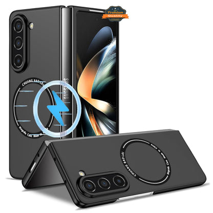 For Samsung Galaxy Z Fold 7 Matte Magnetic Case Supports Fast Wireless Charging, Slim Hybrid TPU Rubber Shockproof Case Cover