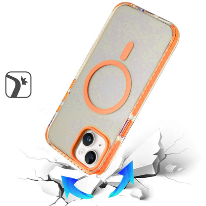 Phone Case for Apple iPhone 14/13 MagSafe Magnetic Transparent Hybrid Shockproof Clear Color Match Durable Grip Hard TPU Slim Protective Cover Cosmic Orange