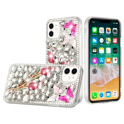 For Apple iPhone 17E /16E Bling Crystal 3D Full Diamonds Luxury Sparkle Rhinestone Hybrid Protective Case Cover