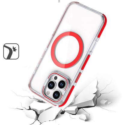 For Apple iPhone 16 (6.1") Hybrid Clear Back Invisible Camera Bracket Stand [With Magsafe Magnetic Circle] Shockproof Color Frame Case Cover