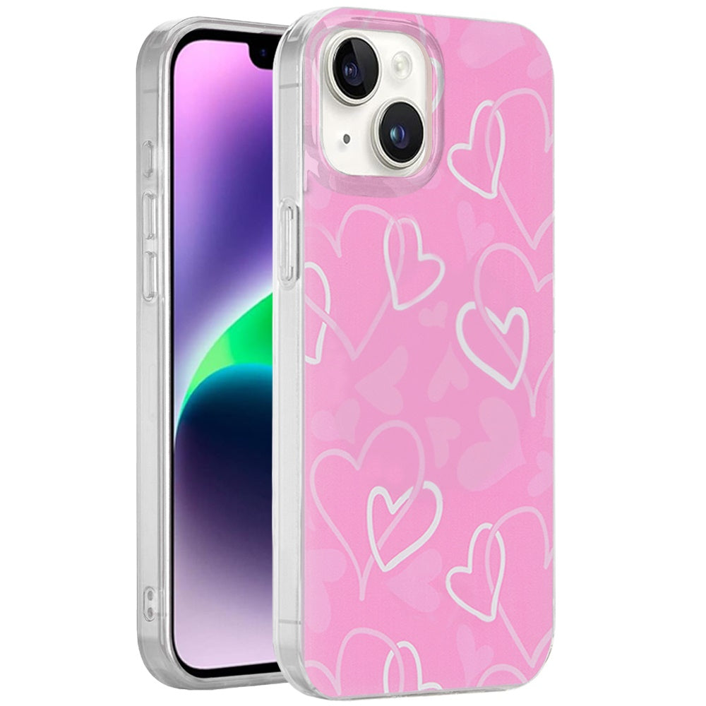 For Apple iPhone 14 /13 Fashion Layer Design Slim IMD TPU Protective, Shockproof Hybrid Stylish Durable Hard PC Case Cover