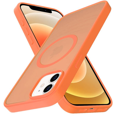 For iPhone 12 / iPhone 12 Pro (6.1") MagSafe Compatible Case Hybrid Soft TPU Bumper Hard Translucent Matte Back Slim Shockproof Case Cover Cosmic Orange
