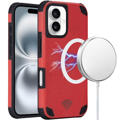 For Apple iPhone 16 Pro (6.3") Premium Heavy Duty Dual-Layer Rugged Protection, Shockproof Tough Magnetic Compatible with MagSafe Case Cover