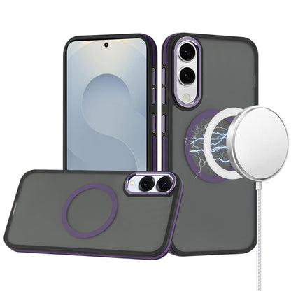 For Samsung Galaxy S25 EDGE Frosted Translucent Back Hybrid Case with Magnetic Circle; MagSafe Compatible, Military Grade Shockproof, Slim Design Case Cover