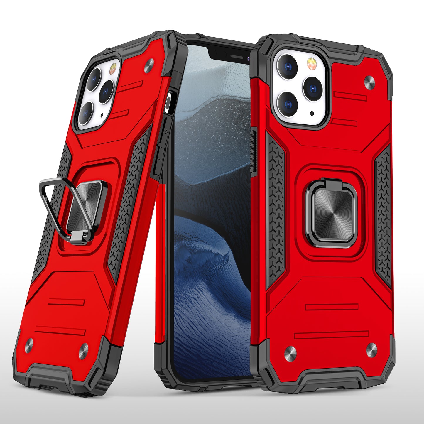 For Apple iPhone SE 3 (2022) SE/8/7 Armor Hybrid Magnetic Stand with Ring Holder Kickstand Shockproof Heavy-Duty Durable Rugged TPU Dual Layer Case Cover