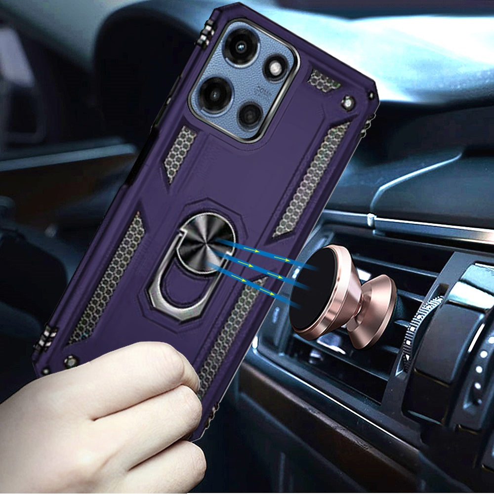 For Motorola Moto G 5G 2026/2025 Hybrid Shockproof Durable 360 Degree Rotatable Ring Stand Holder Kickstand Fit Magnetic Car Mount Case Cover