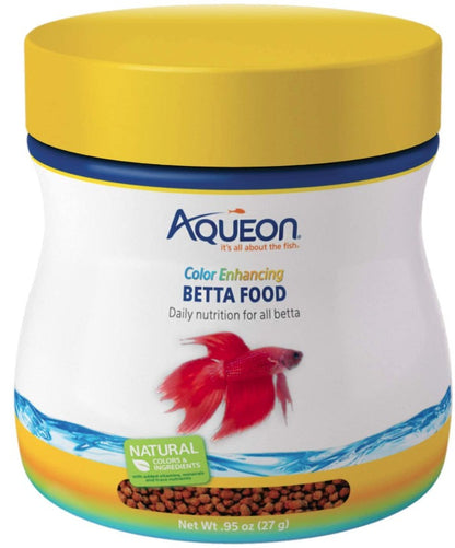Aqueon Color Enhancing Betta Food [Aquarium Supplies] 5.7 oz (6 x 0.95 oz)