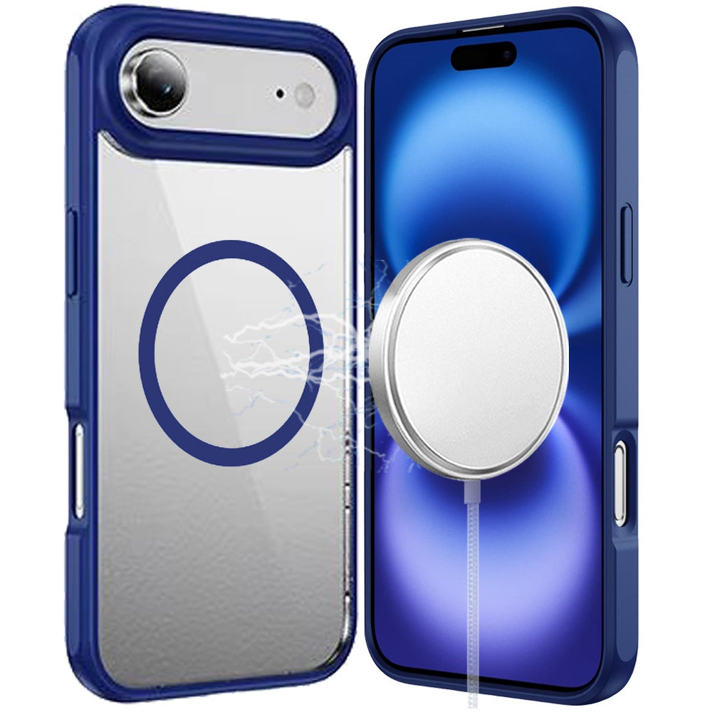 For Apple iPhone 17 AIR Magnetic Circle HQ Transparent Clear TPU Thick 2.0mm Frame Hybrid Shockproof Protector Case Cover