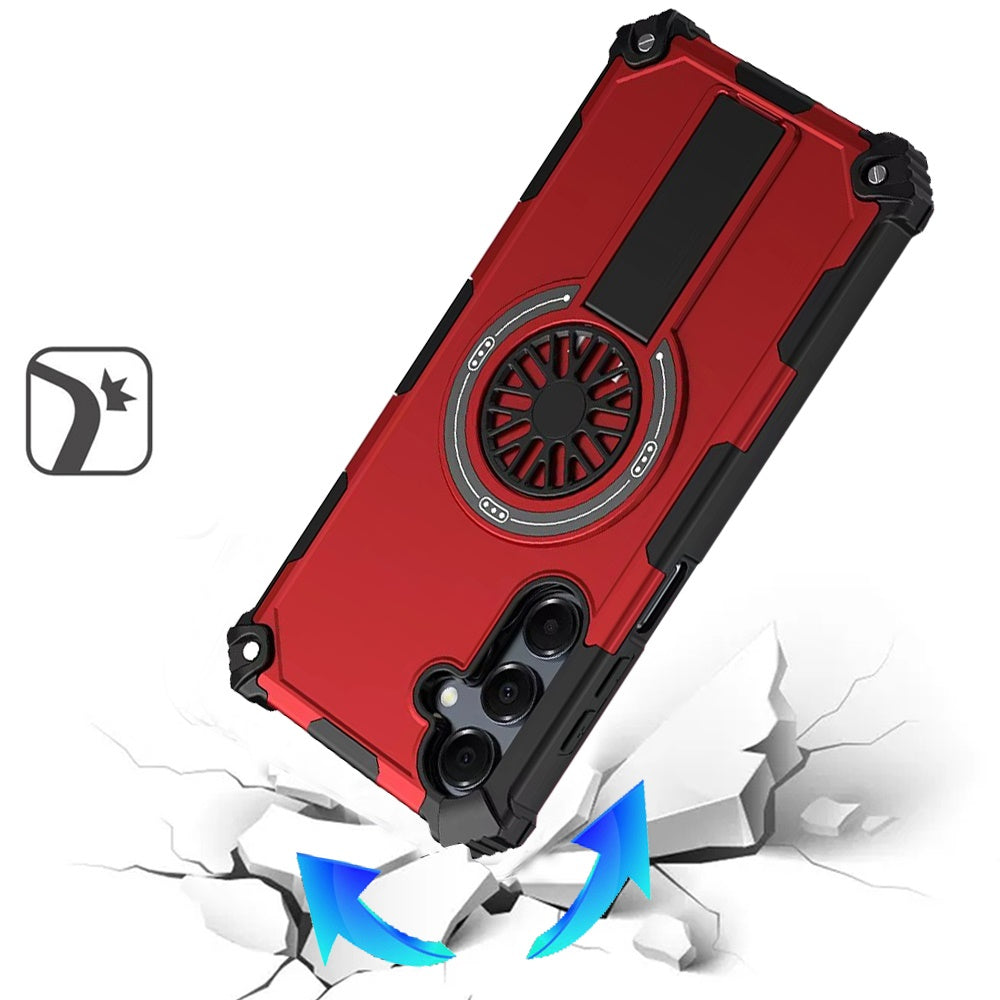 For Samsung Galaxy S26+ / S26 Plus Texture Design Invisible Kickstand Case, MagSafe Compatible Hybrid Shockproof Cover, Car Mount Friendly Case Cover