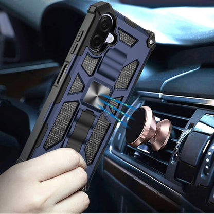 For Samsung Galaxy A07 Hybrid Shockproof [Military Grade] Rugged Protective with Magnetic Car Mount & Invisible Stand Case Cover