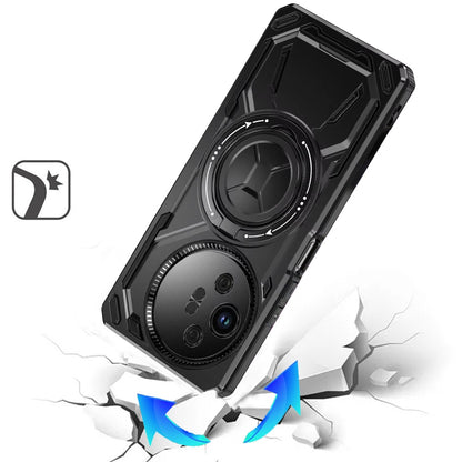 For TCL 50 XL 5G Hybrid Magnetic Ring and 360° Rotational Kickstand with MagSafe Compatible, Military Grade Drop Protection Case Cover Black