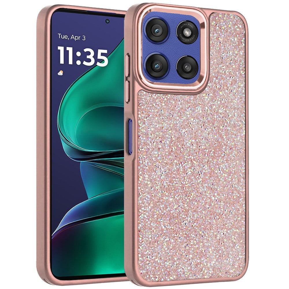 For Motorola Moto G Stylus 5G 2026 /2025 Crystal Sparkle Diamond Glass Full Mini Glitter Bling Frame TPU Hybrid Protective Case Cover