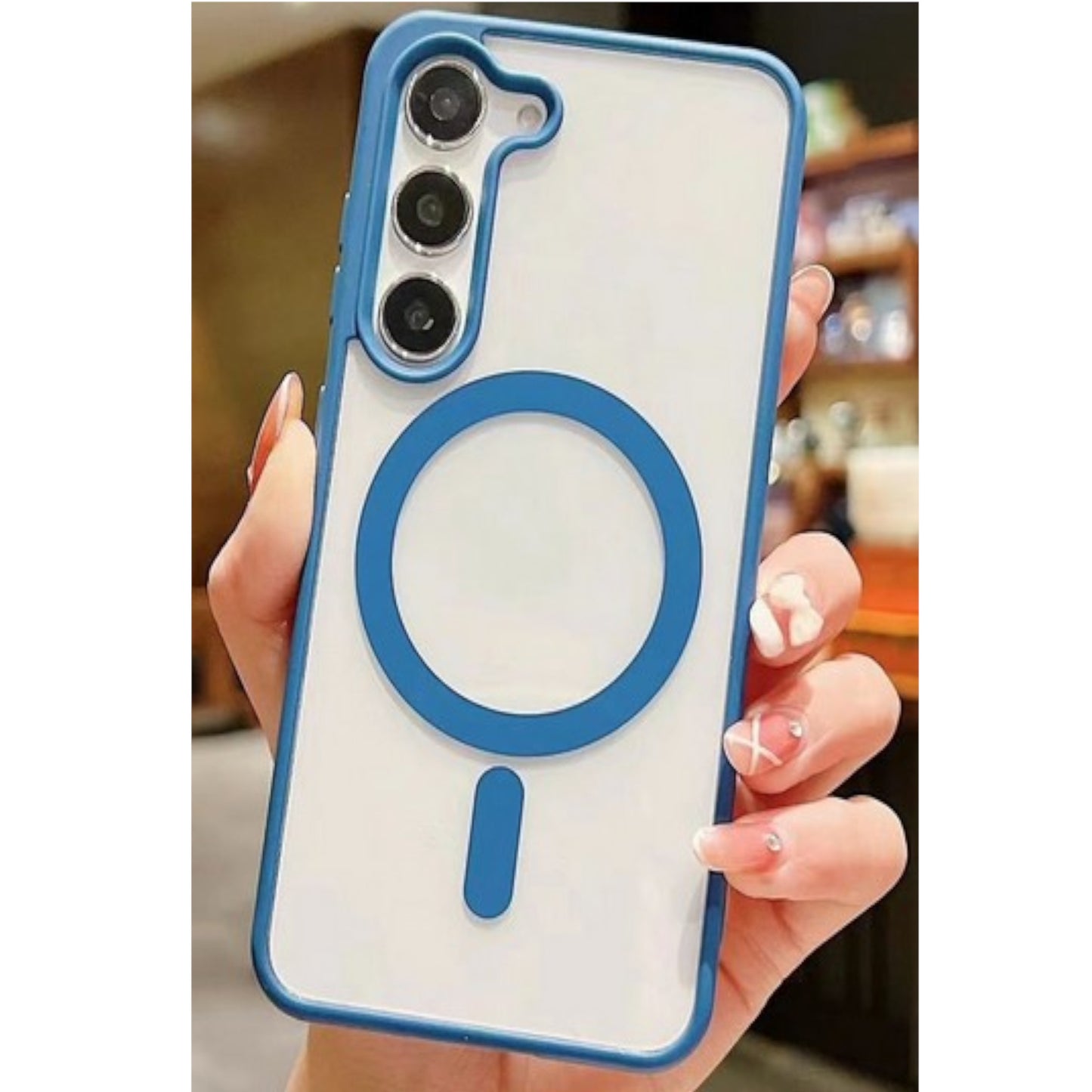 For Samsung Galaxy S25+ S25 Plus /S24+ Hybrid Clear Transparent with Color Edge Bumper, MagSafe Compatible Ultra Slim Hard PC Case Cover