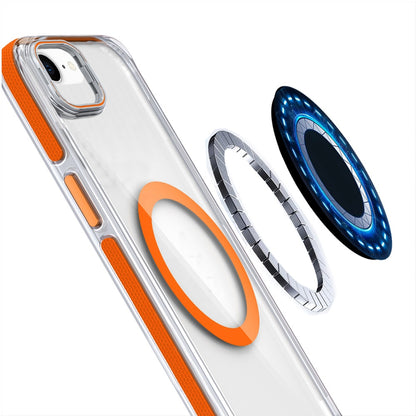For Apple iPhone 17 Pro Max Hybrid Clear Back Case with Invisible Camera Bracket Stand, MagSafe Magnetic Circle, Shockproof Color Frame Case Cover