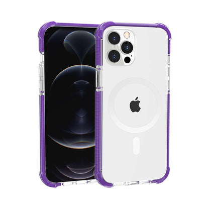 For Apple iPhone 16 Plus (6.7") Hybrid Acrylic Transparent Hard PC + TPU Color Frame Bumper Compatible with MagSafe Case Cover