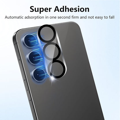 For Samsung Galaxy S25 /S24 Plus + Ultra Camera Lens Protector HD Clear 2.5D Tempered Glass with Black Edge, Case-Friendly, Ultra-Thin, Easy to Install Case Cover Clear Black