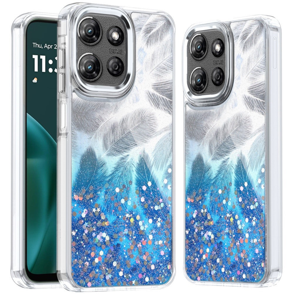 For Motorola Moto G 5G 2025 Fashion Epoxy Glitter Shimmer Design, Hybrid Shockproof TPU, Stylish Sparkle Slim TPU Protective Case Cover