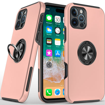 For Samsung Galaxy S25 EDGE Hybrid 360 Degree Rotatable Metal Invisible Ring Stand Holder Slim Fit Magnetic Car Mount Shockproof Case Cover Rose Gold