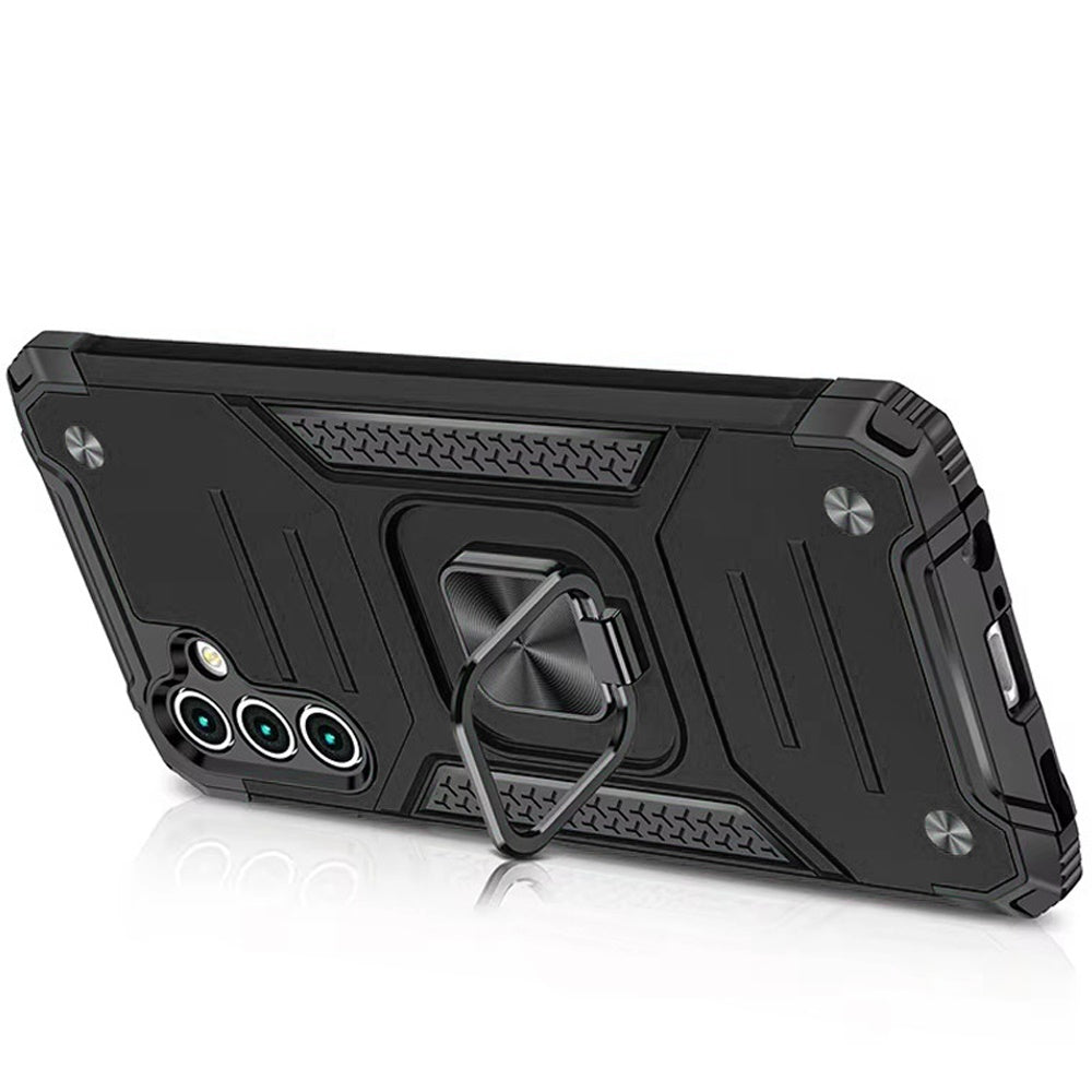 For Samsung Galaxy A16 5G Armor Hybrid with Ring Holder Kickstand Shockproof Heavy-Duty Durable Rugged Dual Layer Case Cover