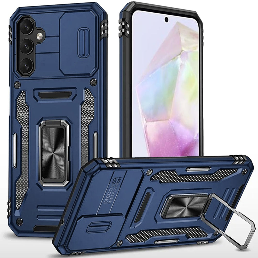 For Samsung Galaxy A36 Hybrid Case with Rotation Ring Stand Shockproof & Camera Window TPU Armor Dropproof Case Cover