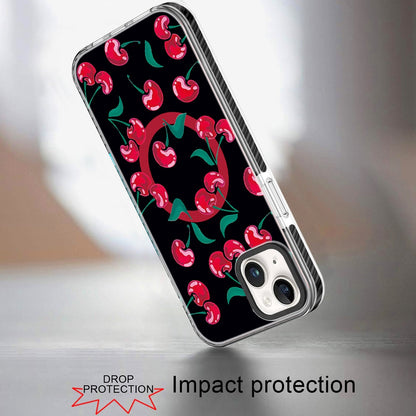 For iPhone 15 (6.1") Magnetic Hybrid Stylish Design IMD Pattern, Compatible with MagSafe, Slim TPU Case Cover