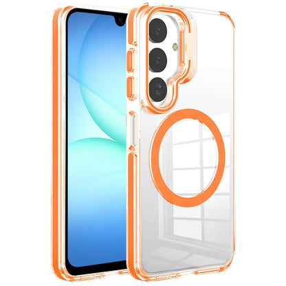 Phone Case for Samsung Galaxy A17 5G Magnetic Transparent Tough Hybrid Camera Guard Stand Shockproof Color Edge Rugged Grip Durable Cover Cosmic Orange