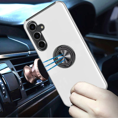 For Samsung Galaxy S25 /S24 Hybrid 360 Degree Rotatable Metal Invisible Ring Stand Holder Slim Fit Magnetic Car Mount Shockproof Case Cover