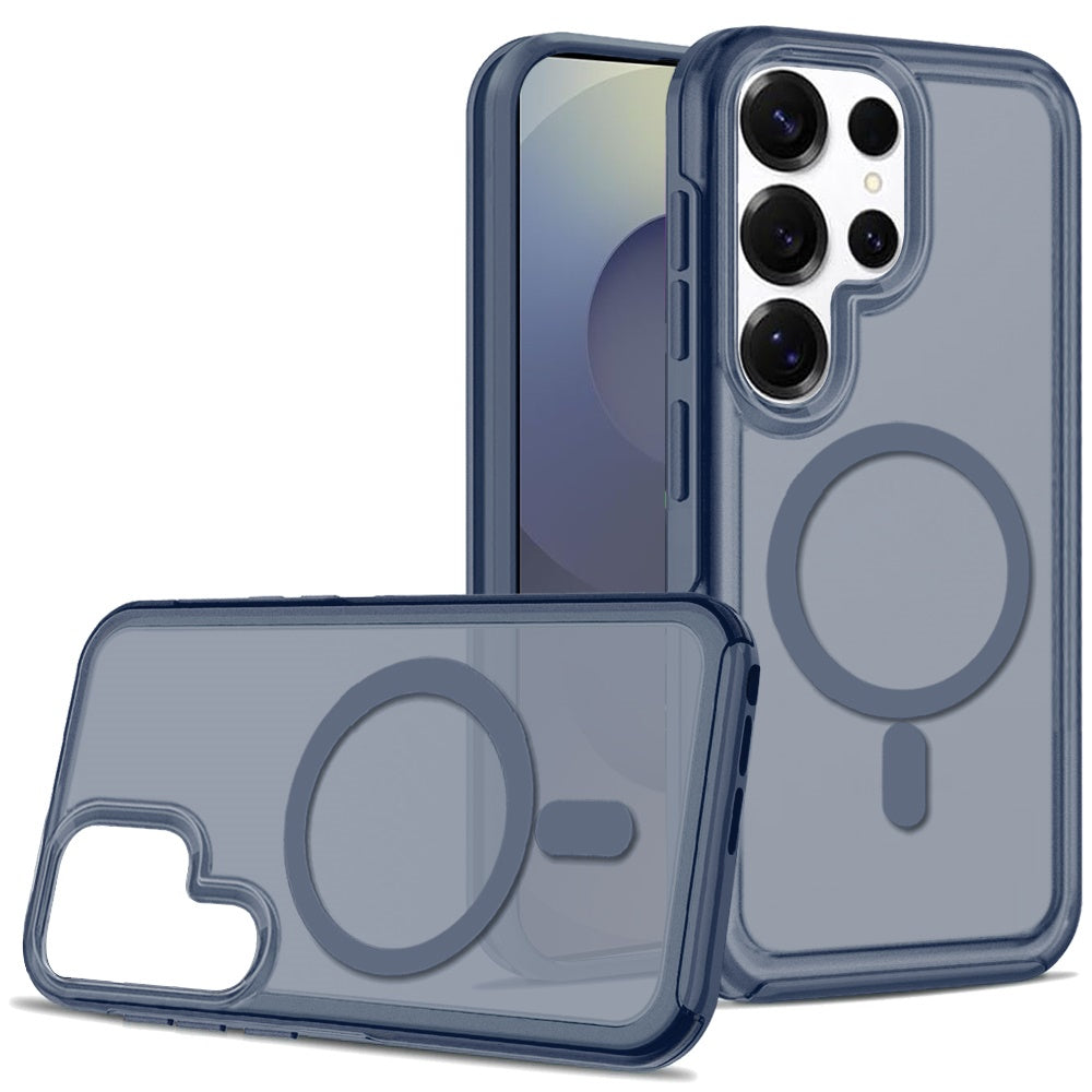 For Samsung Galaxy S25 /S24 Slim & Durable Compatible with MagSafe Hybrid Shockproof Glossy Oil Protective Dual Layer TPU + PC Case Cover