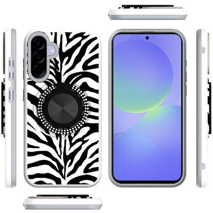 For Samsung Galaxy A37 Pattern Design Hybrid with Invisible Ring Stand & Magnetic Back, Shockproof Protective Grip Case Cover
