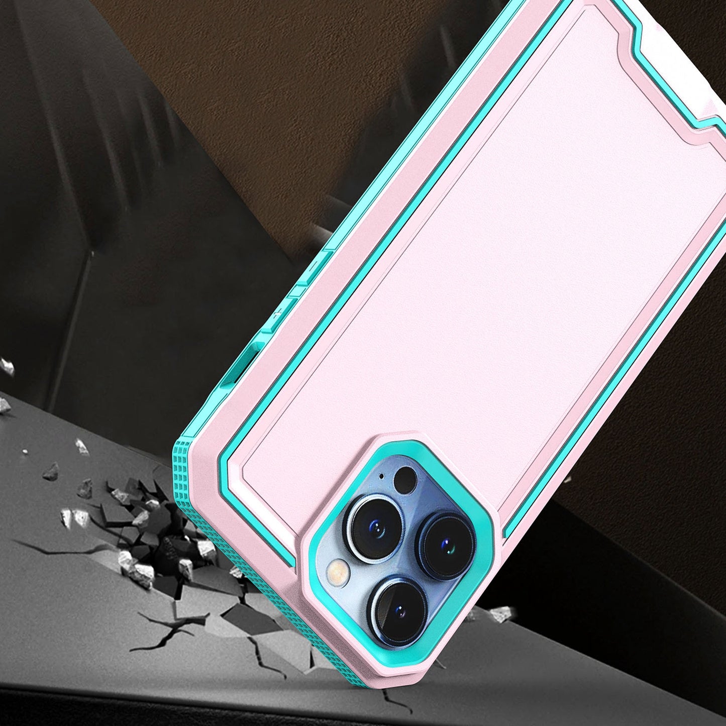 For Samsung Galaxy A16 5G Tough Modern Fused Hybrid Armor Hard PC + TPU Rubber Shockproof Drop Impact Protection Case Cover Pink