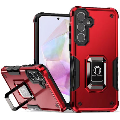 For Samsung Galaxy A36 Hybrid Stand Magnetic Ring Holder Kickstand Heavy Duty Rugged Drop Silicone & Hard PC Shockproof Case Cover