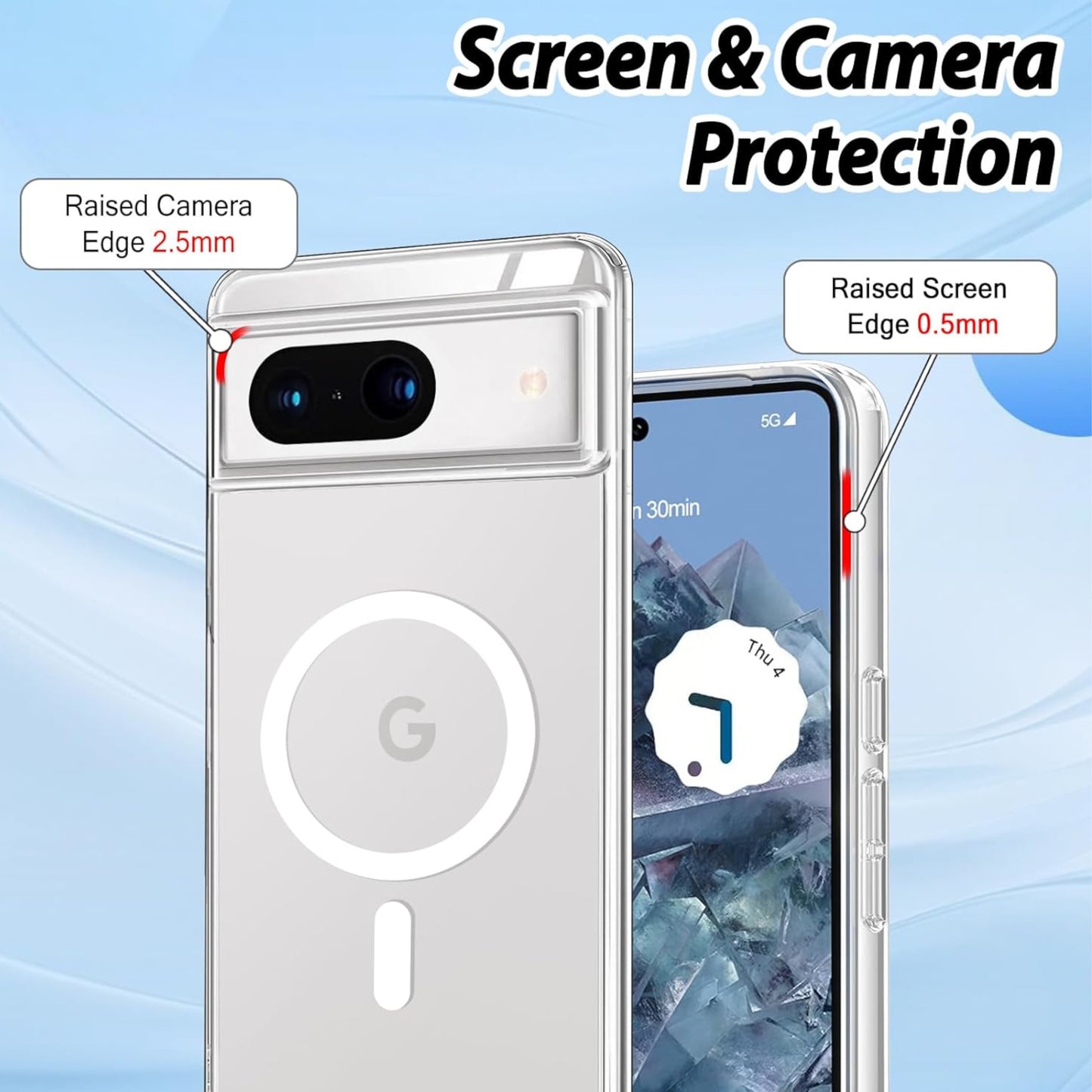 For Google Pixel 10A Hybrid Clear Case Compatible with MagSafe Shockproof Protective Transparent Back, Slim Fit, Wireless Charging Ready Case Cover Clear
