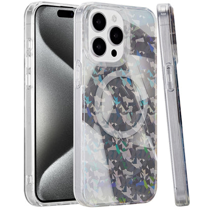 For Apple iPhone 16 Plus (6.7") Floral Pattern Design Cute Clear Hybrid Compatible with Magsafe Double Layer Soft TPU Hard PC Case Cover