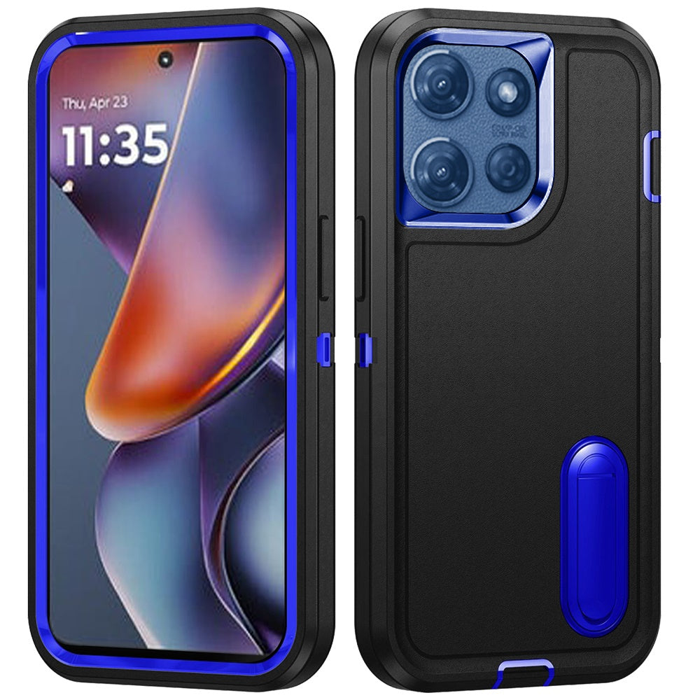 For Motorola Moto G Power 5G 2025 Hybrid 3 Layers Hard 3in1 Shockproof with Kickstand Heavy Duty Hard TPU Rubber Anti-Drop Case Cover