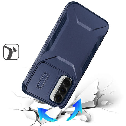 For Samsung Galaxy A37 Slim Fit Shockproof Hybrid with Slide Camera Window Covering, Rugged Tpu Silicone Hard PC Bumper Case Cover