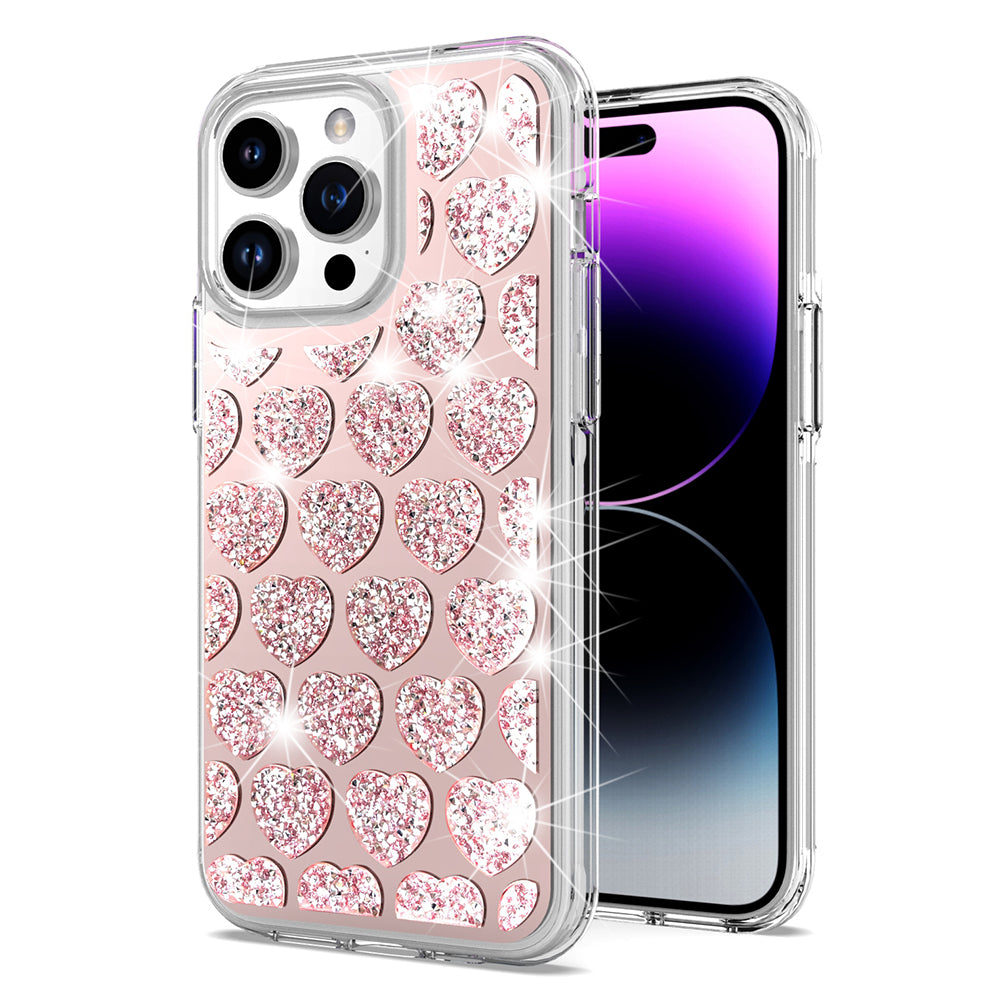 For Motorola Moto G 5G 2025 Sparkly 3D Design Diamond Shockproof Protective Bling Glitter Rhinestone Hybrid Skin PC & TPU Case Cover