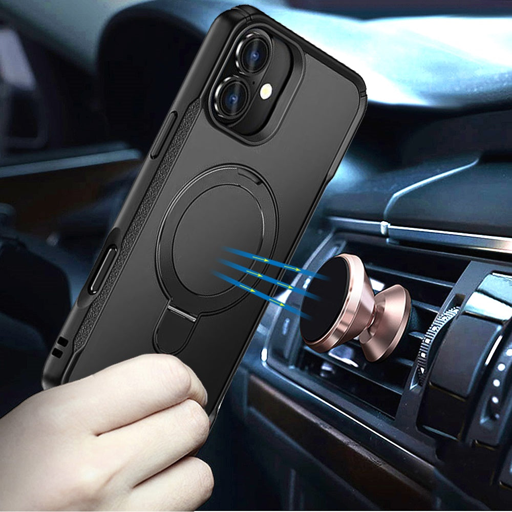 For Samsung Galaxy S26+ / S26 Plus Matte Finish Magnetic Ring Hybrid Protective Invisible Kickstand Magsafe Compatible Case Cover