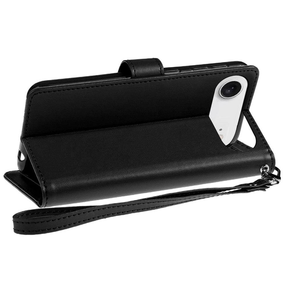 For Apple iPhone 17 Air (6.6") Wallet Cases PU Leather with Credit Card /ID /Cash Holder Slot Dual Flip Book Pouch, Stand and Strap Case Cover
