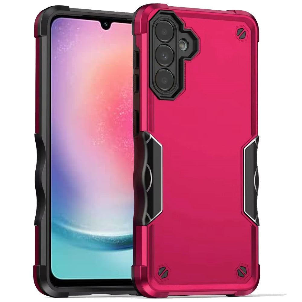 For Samsung Galaxy A26 Slim Tough Shockproof Hybrid Heavy Duty 2in1 Dual Layer TPU Bumper Rugged Rubber Defend Armor Case Cover Black