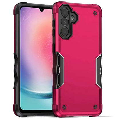 For Samsung Galaxy A26 Slim Tough Shockproof Hybrid Heavy Duty 2in1 Dual Layer TPU Bumper Rugged Rubber Defend Armor Case Cover Black