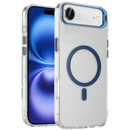 For Apple iPhone 17 Air (6.6") Magnetic Back MagSafe Compatible Transparent Hybrid Drop Protection with Metallic Camera Stand Case Cover