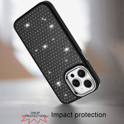 For Samsung Galaxy A37 Bling Diamond Metallic, Full Sparkle Chrome Edged Hybrid Protective Shockproof Case Cover