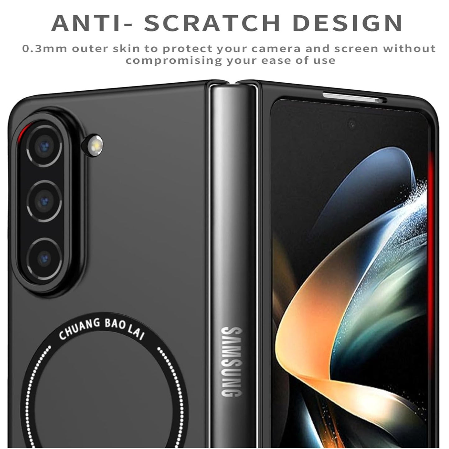 For Samsung Galaxy Z Fold 7 Matte Magnetic Case Supports Fast Wireless Charging, Slim Hybrid TPU Rubber Shockproof Case Cover