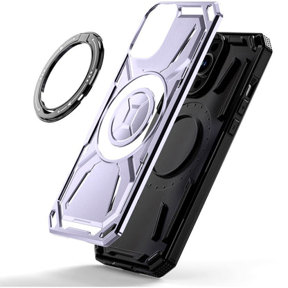 For iPhone 12 / iPhone 12 Pro (6.1") Hybrid Magnetic Ring and 360° Rotational Kickstand with MagSafe Compatible, Military Grade Drop Protection Case Cover Light Purple